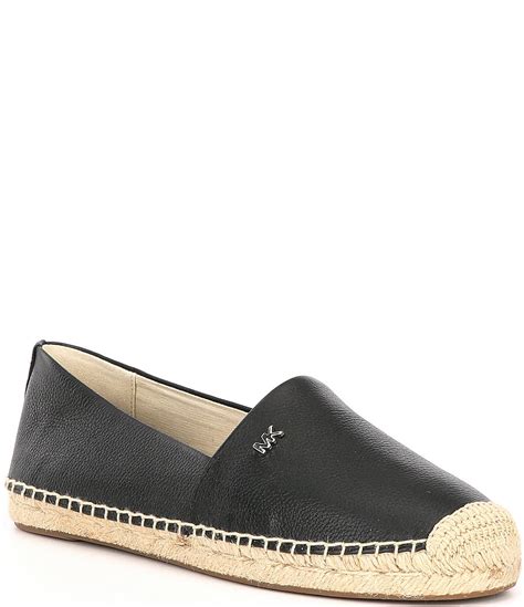 michael kors black leather espadrilles|Michael Kors kendrick slip on.